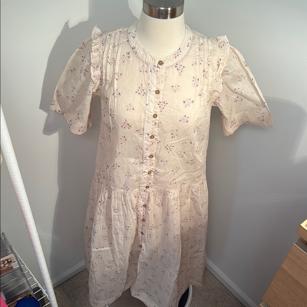 Free People Cream Puff Sleeve Midi Sundress